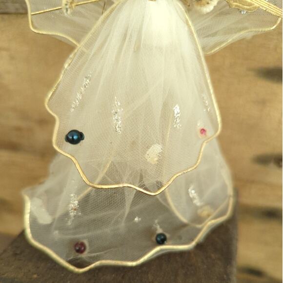 Vintage 1950s Kitschy Holt-Howard Tulle Porcelain Angel Playing Violin - Picture 9 of 10